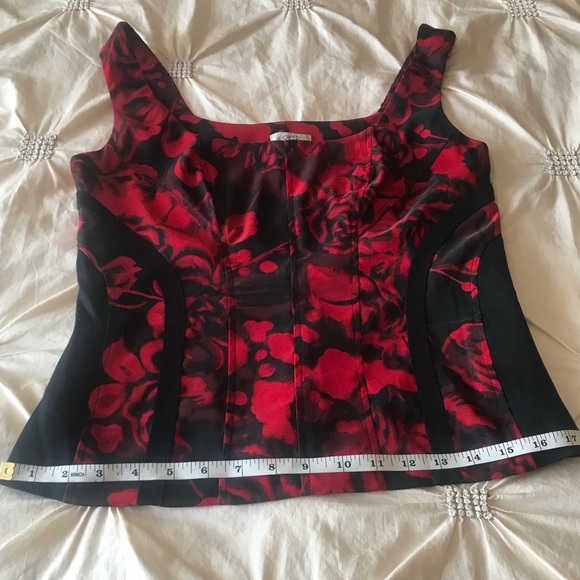 Cache black and rend print top in great condition. Stretchy on the sides. Size M - Picture 4 of 9